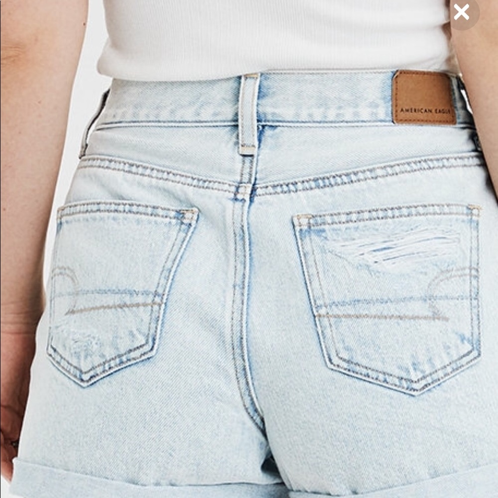 AE high waisted denim mom shorts